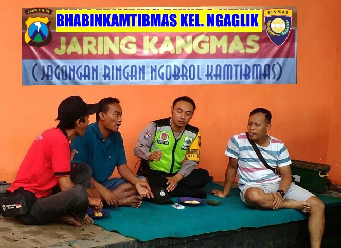 Anggota Polsek Batu Polres Batu Ajak Warga Jagongan Ringan Ngobrol Kamtibmas Jaga Wilayah Binaanya
