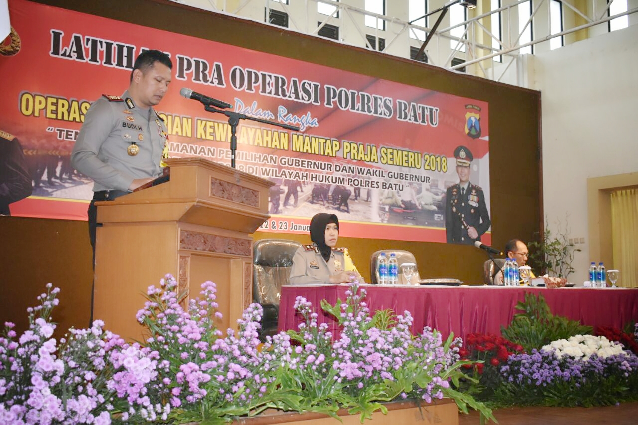 Kapolres Batu Pimpin Pembukaan Latihan Pra Operasi Mantap Praja Semeru 2018