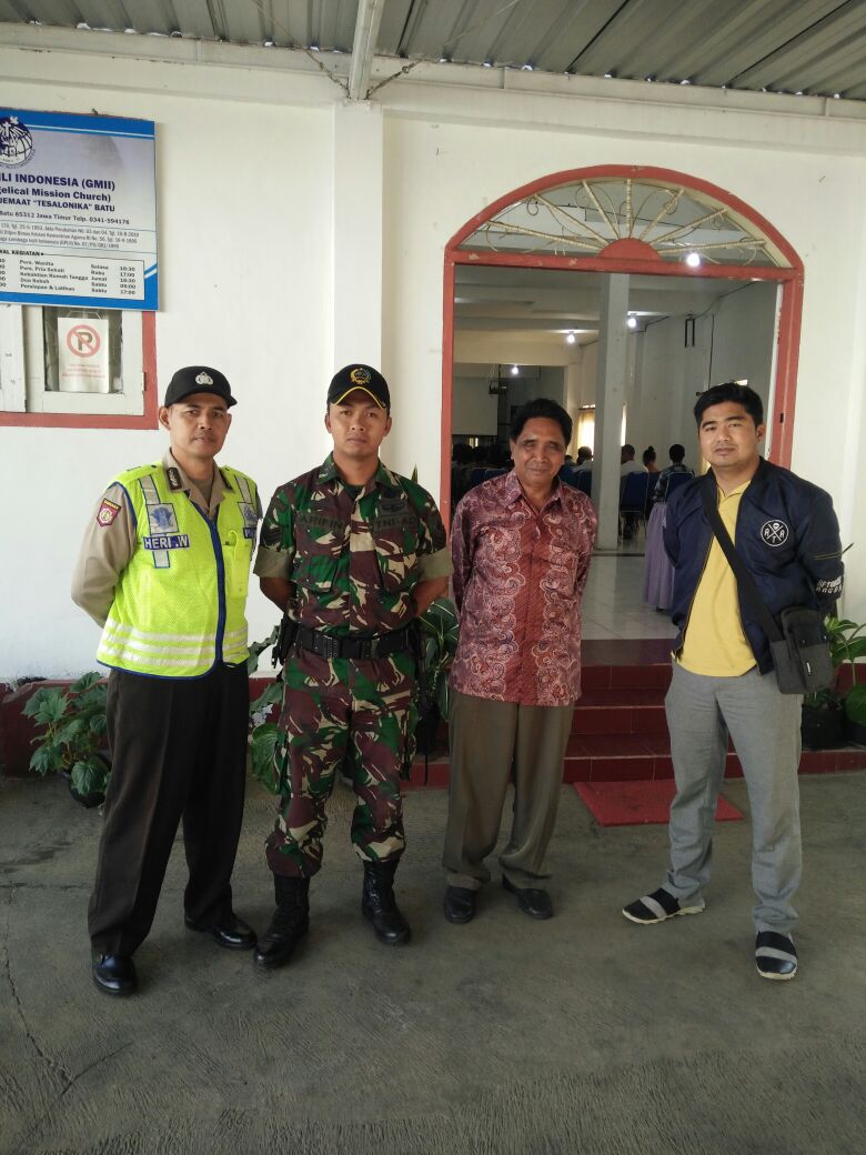 Polres Batu Memberikan Pengamanan acara Misa di Gereja GMII