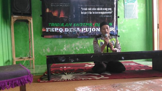 Bhabinkamtibmas Polsek Pujon Polres Batu Menghadiri Undangan Triwulan Khotimul Qur’an