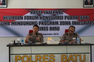 Tingkatkan Kepuasan Publik, Kapolres Batu Laksanakan Rapat Internal Kesiapan Forum Konsultasi Publik (FKP)