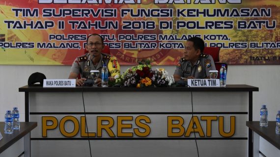 Bidhumas Polda Jatim Laksanakan Supervisi Kehumasan Tahap II Tahun 2018 Di Rupatama Polres Batu