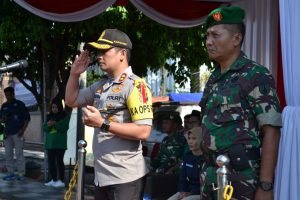 Kapolres Batu Pimpin Apel Gelar Pasukan dalam rangka pengamanan Pemilu Serentak Tahun 2019