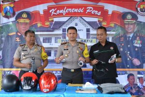 Tiga Pelaku Curanmor Tertangkap, Kapolres Batu Gelar Konferensi Pers