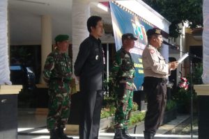 KAPOLSEK BUMIAJI  GELAR APEL KESIAPAN PENGAMANAN PEMILU 2019 DI TINGKAT KECAMATAN