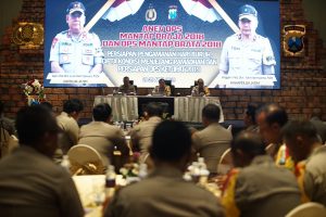 Wakapolda Jatim Toni Harmanto, MH  pimpin  Anev Ops Mantap Praja dan Mantab Brata 2018 yang dihadiri oleh seluruh Kapolres Jajaran Jawa Timur