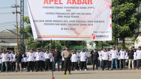 Bawaslu gandeng Polres Batu , laksanakan apel akbar Pengawas TPS serentak seluruh Indonesia