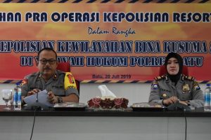 Tingkatkan Situasi Kamtibmas Yang Kondusif, Polres Batu Gelar Latihan Pra Operasi Bina Kusuma Semeru 2019