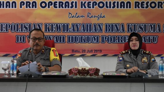 Tingkatkan Situasi Kamtibmas Yang Kondusif, Polres Batu Gelar Latihan Pra Operasi Bina Kusuma Semeru 2019
