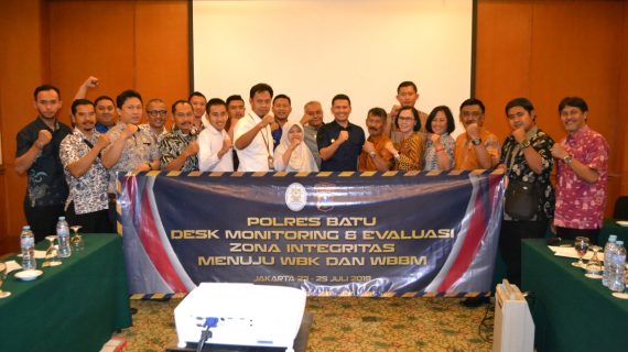 Menuju WBBM Polres Batu melaksanakan Desk Monitoring dan Evaluasi Zona Integritas