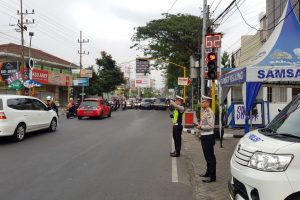 Sat lantas Polres Batu Rutin lakukan Poros Pagi Bentuk Pelayanan Prima