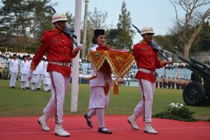 WakaPolres Batu Mengikuti Upacara Penurunan Bendera