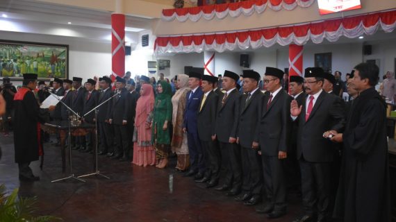 Kapolres Batu bersama Dandim dan Forkompimda , hadiri pelantikan anggota DPRD Kota Batu periode 2019 – 2024