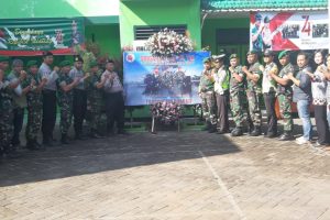 Peringati HUT TNI ke – 74, Kapolsek Bumiaji Polres Batu Sambang Ke Koramil Bumiaji