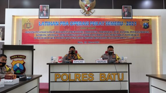SAH, POLRES BATU GELAR OPS PEKAT SEMERU SERENTAK MULAI 22 MARET S/D 02 APRIL 2021
