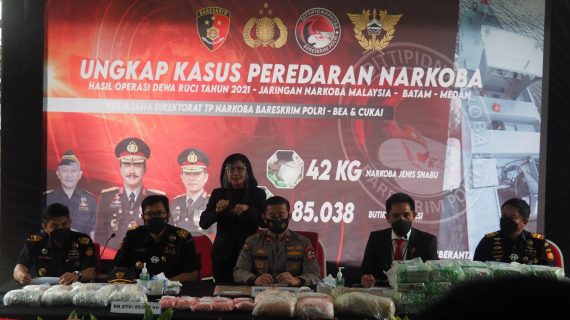 Bareskrim dan Bea Cukai Gagalkan Peredaran 42,3 Kg Sabu dan 85 Ribu Ekstasi