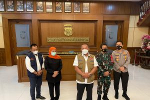 Antisipasi Peningkatan Kasus Covid-19 di Jatim, Forkopimda Gelar Rapat Koordinasi bersama BNPB di Polda Jatim
