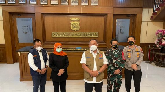 Antisipasi Peningkatan Kasus Covid-19 di Jatim, Forkopimda Gelar Rapat Koordinasi bersama BNPB di Polda Jatim
