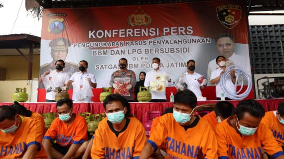 Polda Jatim Bongkar Penyalagunaan BBM dan Elpiji Bersubsidi