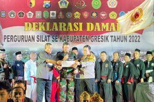 Bersama Polres Gresik, Perguruan Pencak Silat Gelar Deklarasi Damai