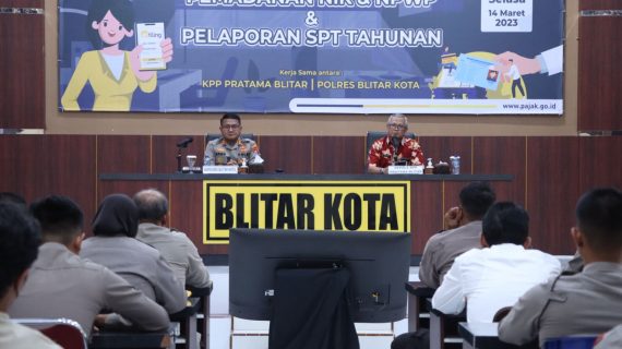 Polres Blitar Kota Bersama KPP Pratama Gelar Sosialisasi  Perpajakan