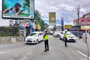 Antisipasi penumpukan arus, Sat Lantas Polres Batu terapkan Rekayasan Lalu Lintas