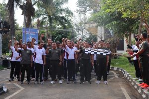 Pererat Silaturahim, Polres Batu gelar olahraga bersama dengan jajaran TNI dari Dohar, Poltekad dan Arhanud