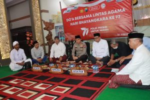 Sambut Hari Bhayangkara ke – 77  Polres Nganjuk Gelar Doa Bersama Lintas Agama