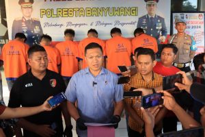 Polresta Banyuwangi Berhasil Amankan 8 ABG Diduga Pelaku Pengeroyokan di Taman Sritanjung