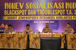 Tekan Angka Laka Lantas, Korlantas Polri dan Satlantas Polres Batu Gelar Monev Sosialisasi Modul Blackspot & Trouble Spot TA 2024