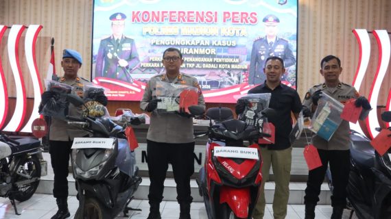Polres Madiun Kota Ungkap 3 Kasus Curanmor 4 Orang Residivis Diamankan